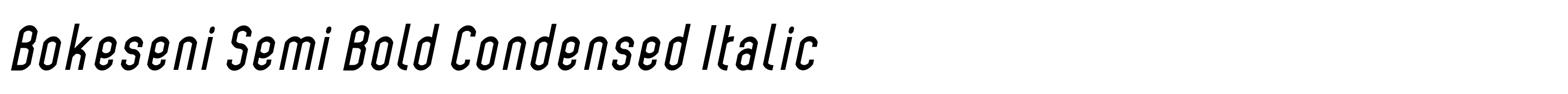 Bokeseni Semi Bold Condensed Italic